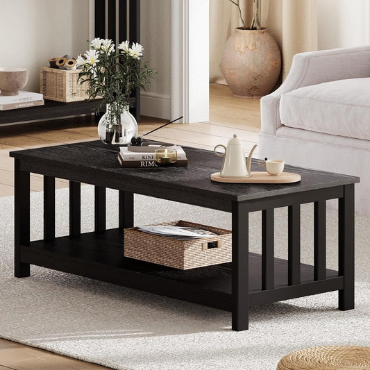 ChooChoo Mission Coffee Table with Shelf for Living Room Style