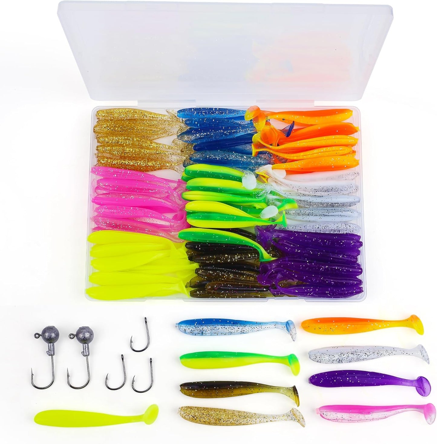 Premium 90pc Soft Fishing Lures Kit by QEEGO
