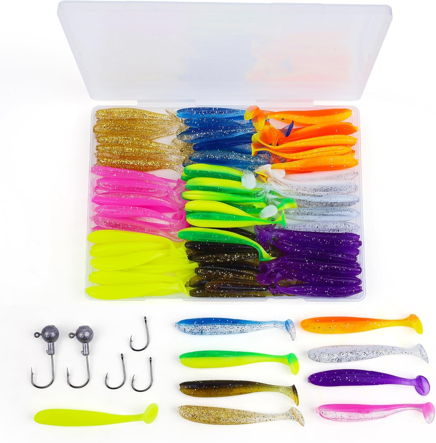 Premium 90pc Soft Fishing Lures Kit by QEEGO