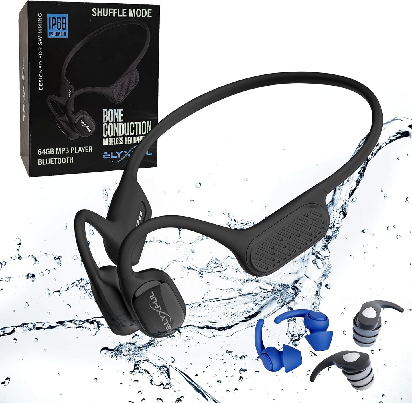 Bone Conduction Swimming Headphones with 64GB MP3 Player