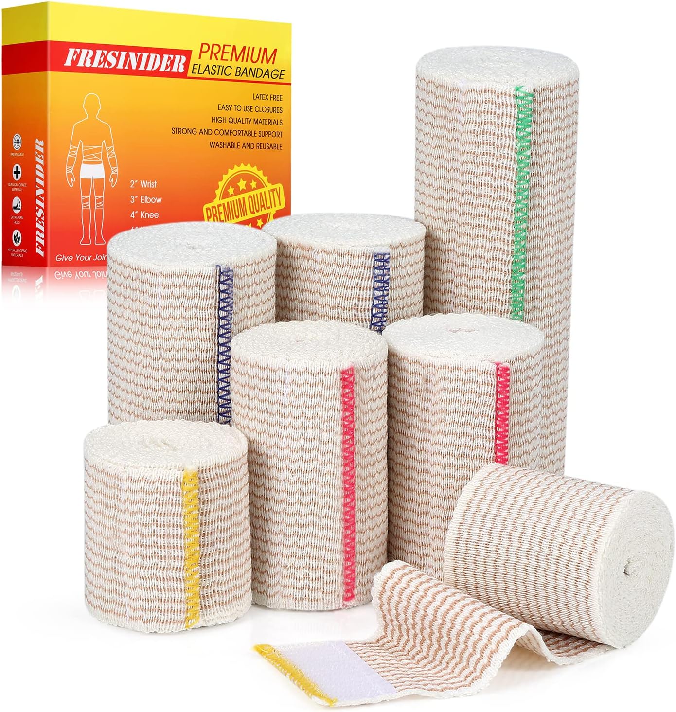 7-Pack Premium Elastic Bandage Wrap for Support & Recovery