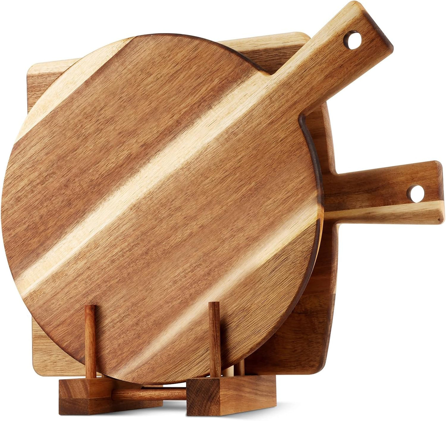 2 Pack Acacia Wood Cutting Board Set for Kitchen Charcuterie