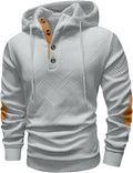 Mens Fashion Pullover Hoodies Long Sleeve Thermal Drawstring Button It