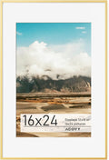 16x24 Aluminum Picture Frame with HD Tempered Glass in Gold
