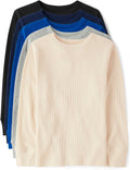 Boys' Long Sleeve Thermal Henley Shirts 5-Pack - Everyday Warmth