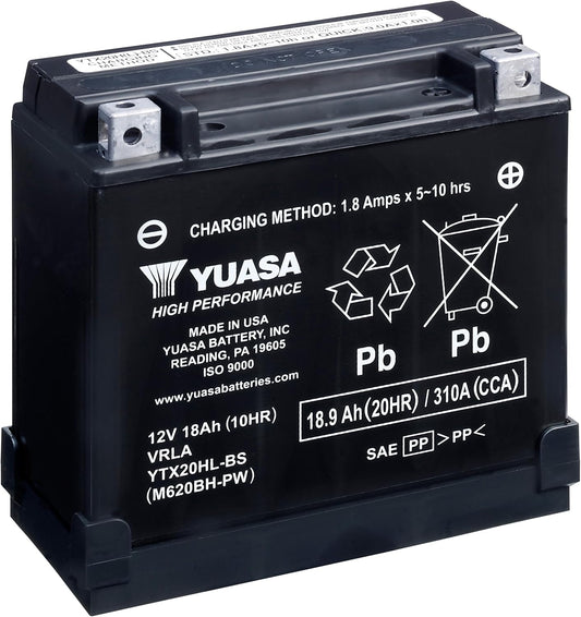 Yuasa YUAM620BH YTX20HL-BS AGM Battery for High Performance