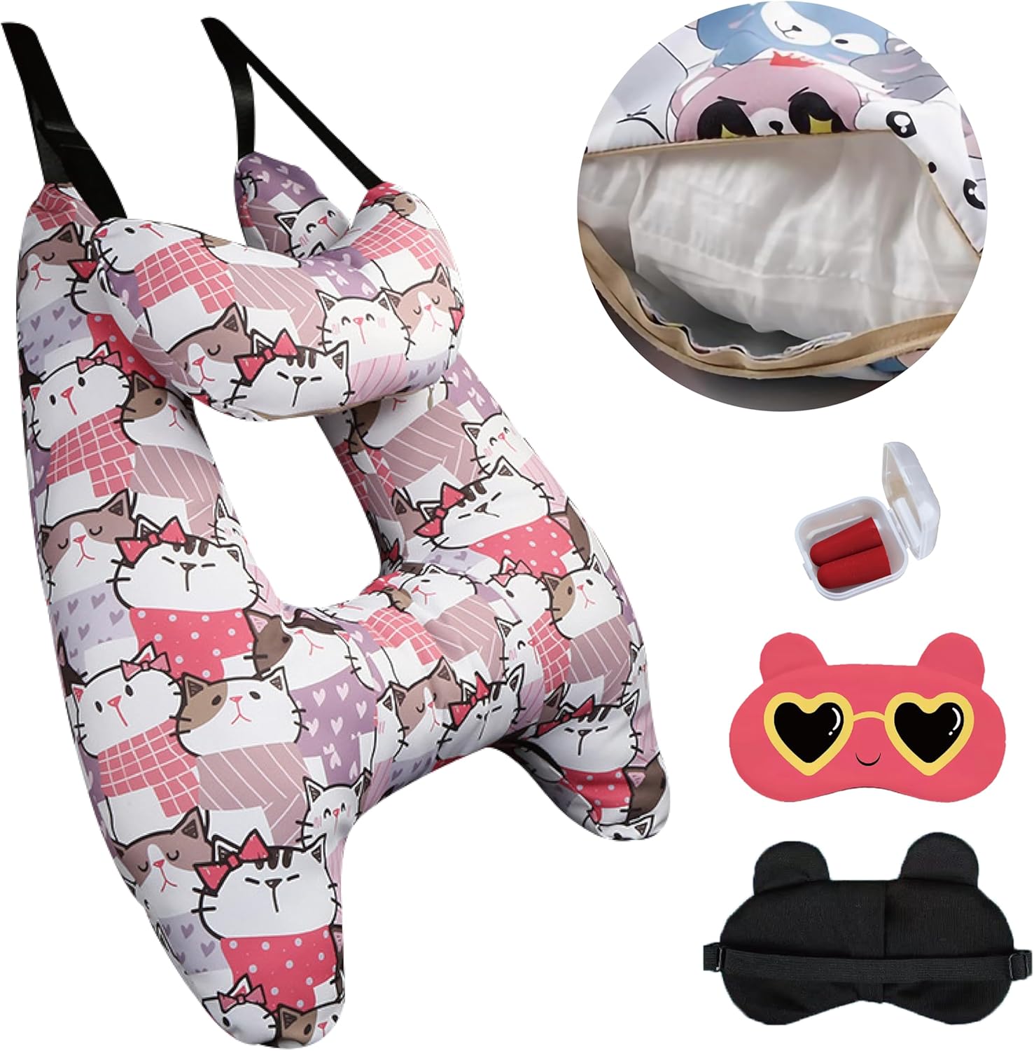 Car Pillow for Kids and Adults, Travel Neck Support Cushion Set