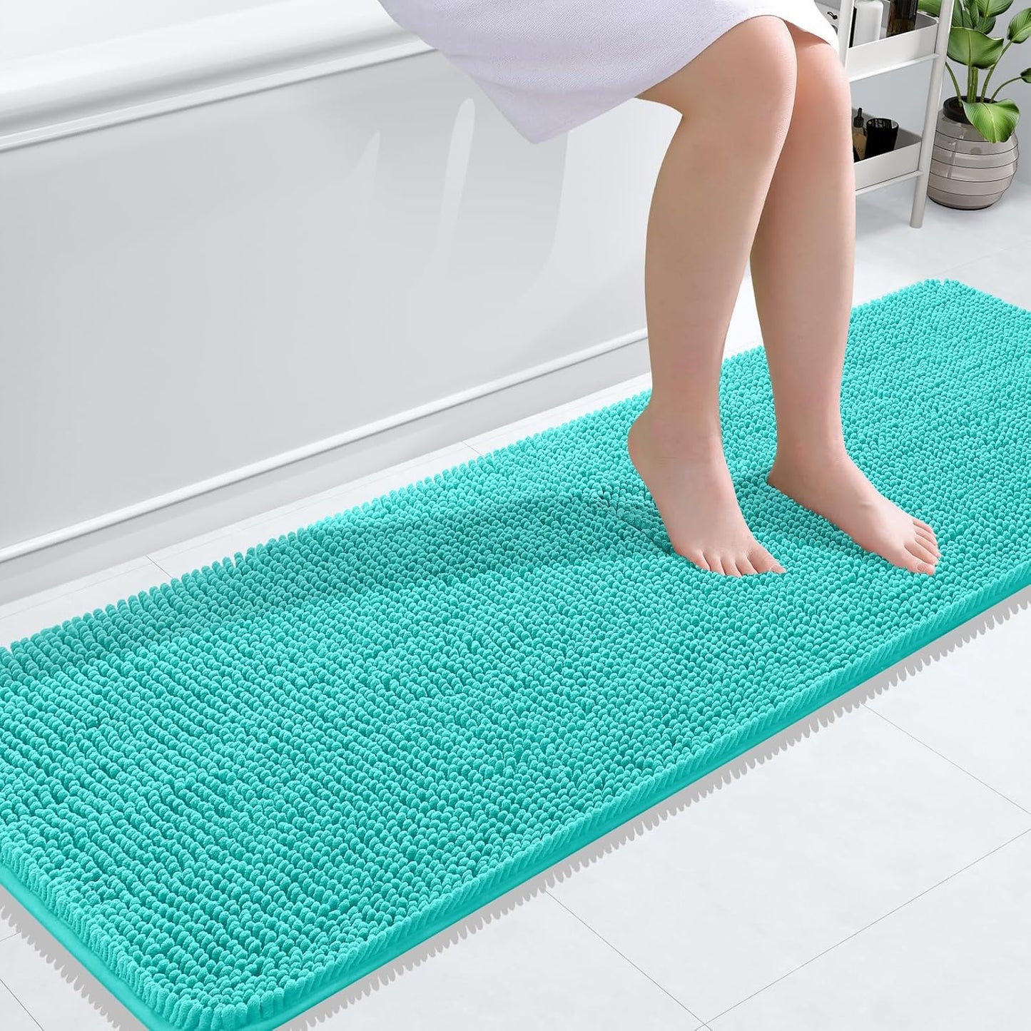 OLANLY Extra Soft Chenille Bath Rugs 59x20 for Ultimate Comfort