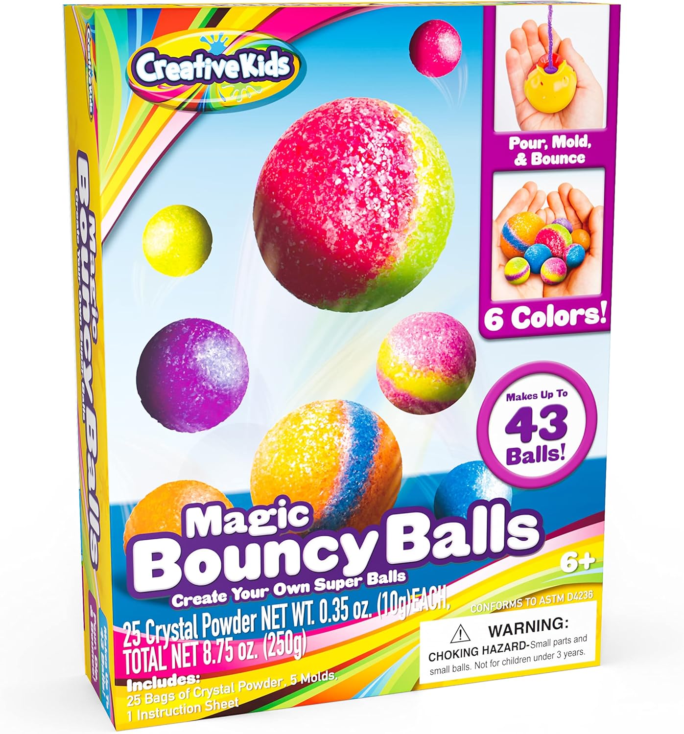DIY Magic Bouncy Balls Kit - 25 Colors, 5 Molds!