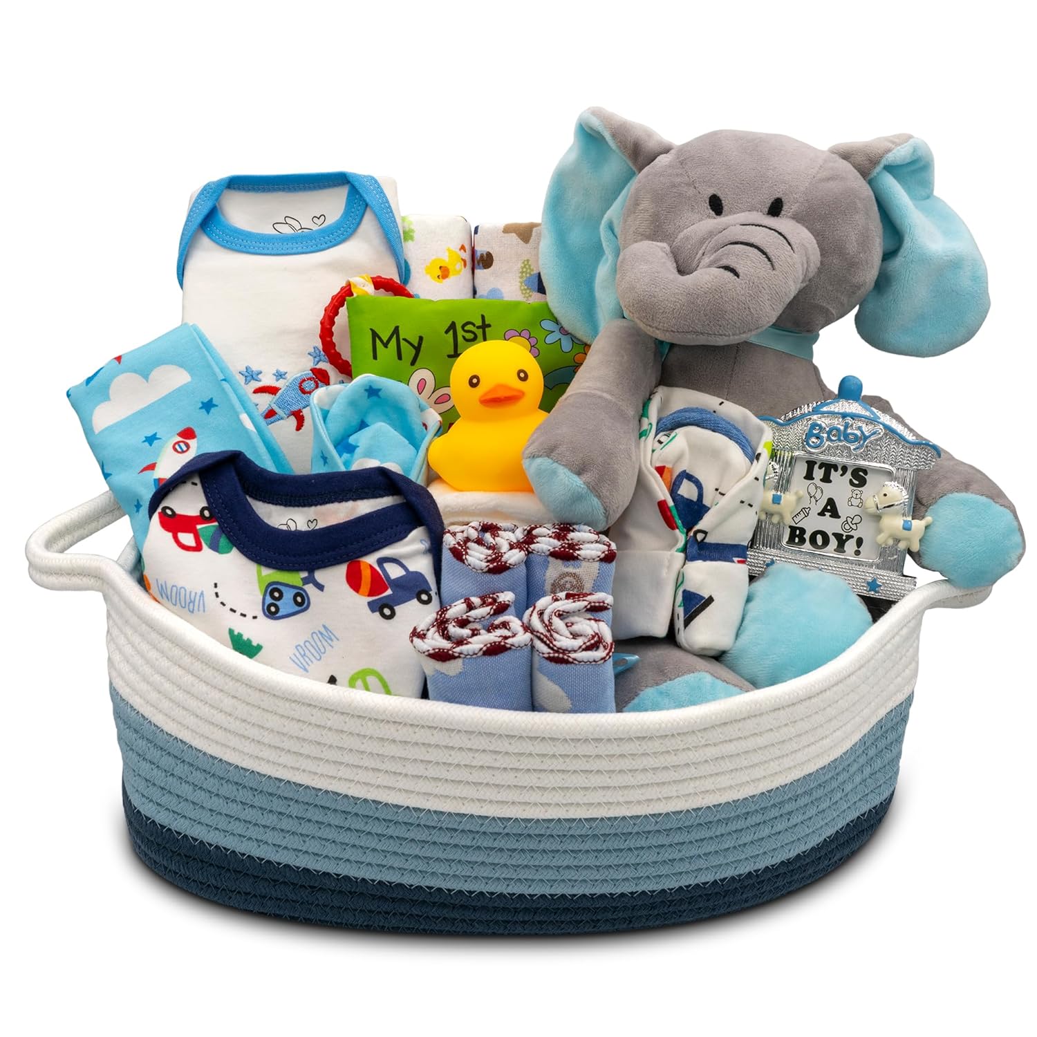 Deluxe Newborn Boy Gift Set - Baby Essentials Bundle