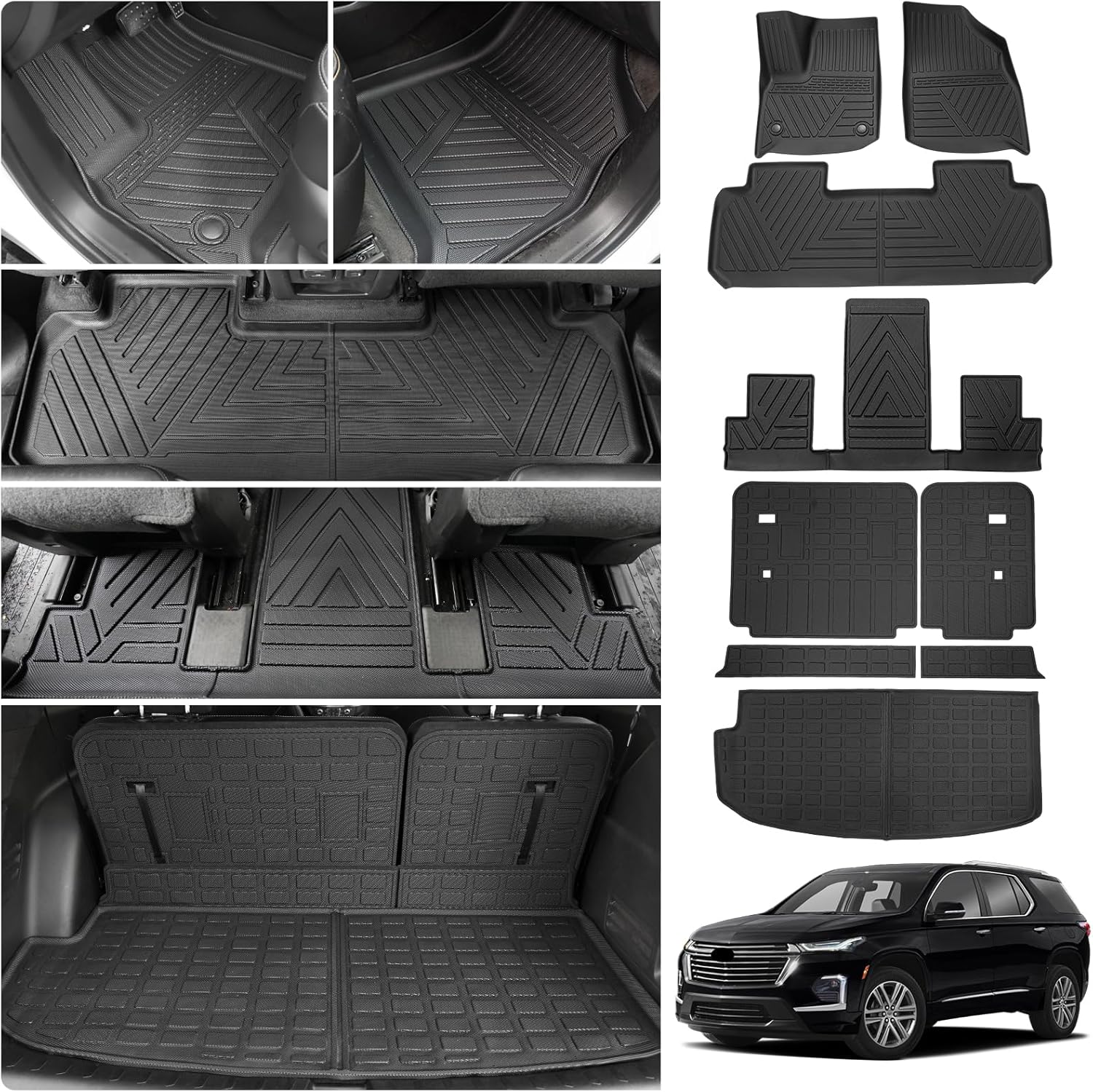 Floor Mats for 2018-2024 Chevrolet Traverse - All-Weather Protection