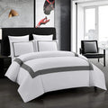 OSVINO Hotel Duvet Cover Set King Size 3Pcs - Ultra Soft Grey Line