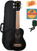 Kala KA-15S-BLK Satin Mahogany Soprano Ukulele Bundle - Ready to Play