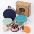 12 Pcs Stainless Steel Containers with Silicone Lids for Food