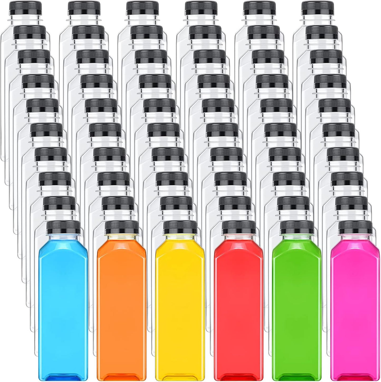 200 Pcs 8 Oz Plastic Juice Bottles with Caps for Beverages