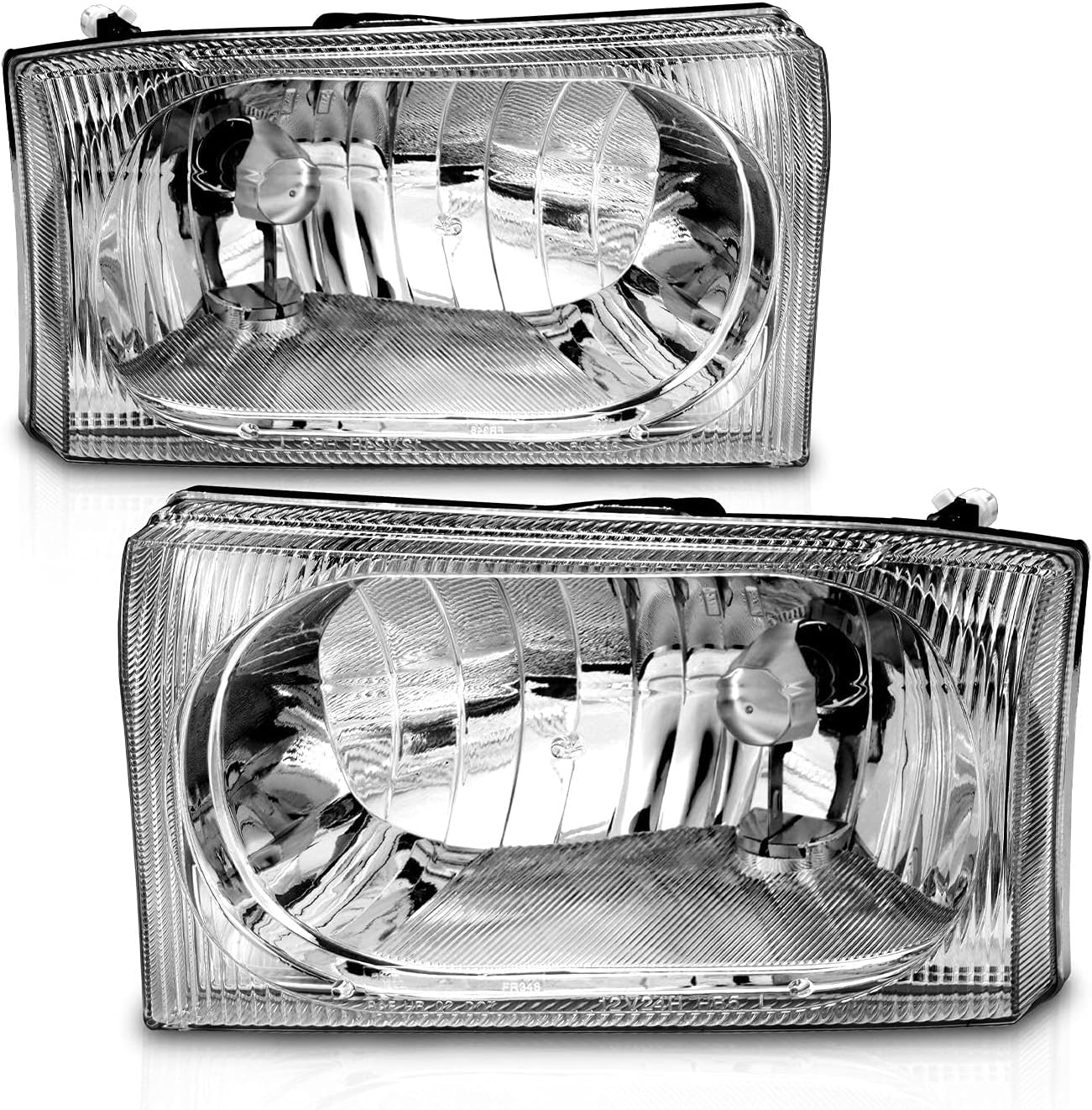 AmeriLite Chrome Headlights for 1999-2004 Ford Super Duty