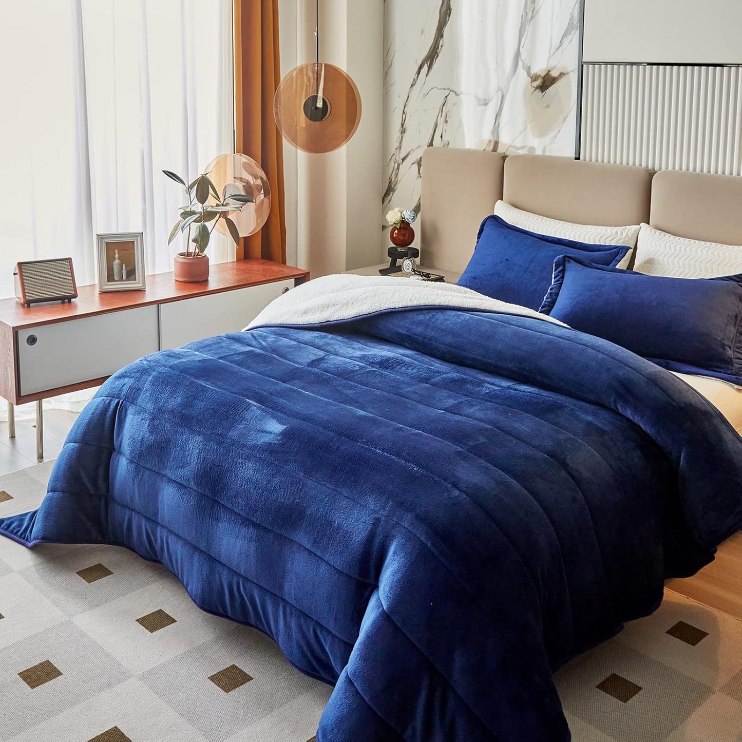 3-Layer Luxury Flannel Fleece Thick Bed Blanket for Winter