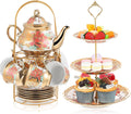 Maxcheck 21 Pcs Tea Party Set for Adults - Vintage Floral Tea Set