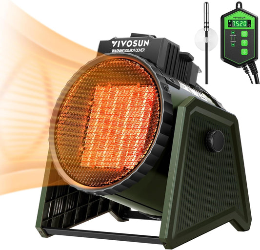 VIVOSUN 1500W Portable Greenhouse Heater: Fast Heating & Overheat Protection