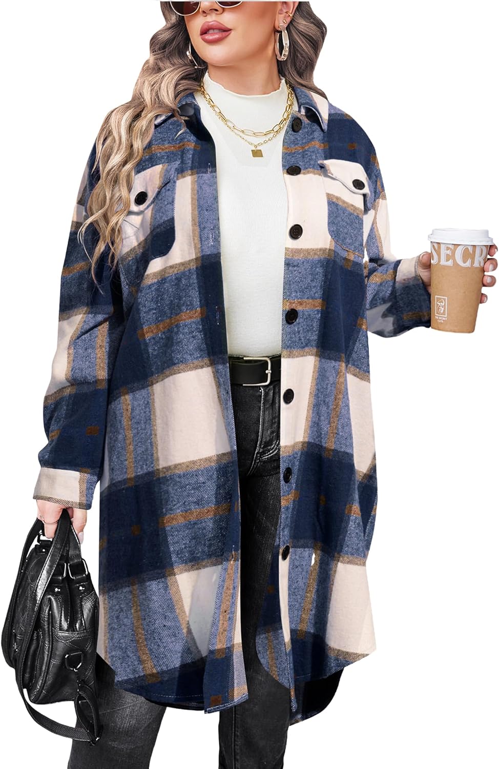 Plus Size Flannel Plaid Shirts for Women - Stylish and Comfy