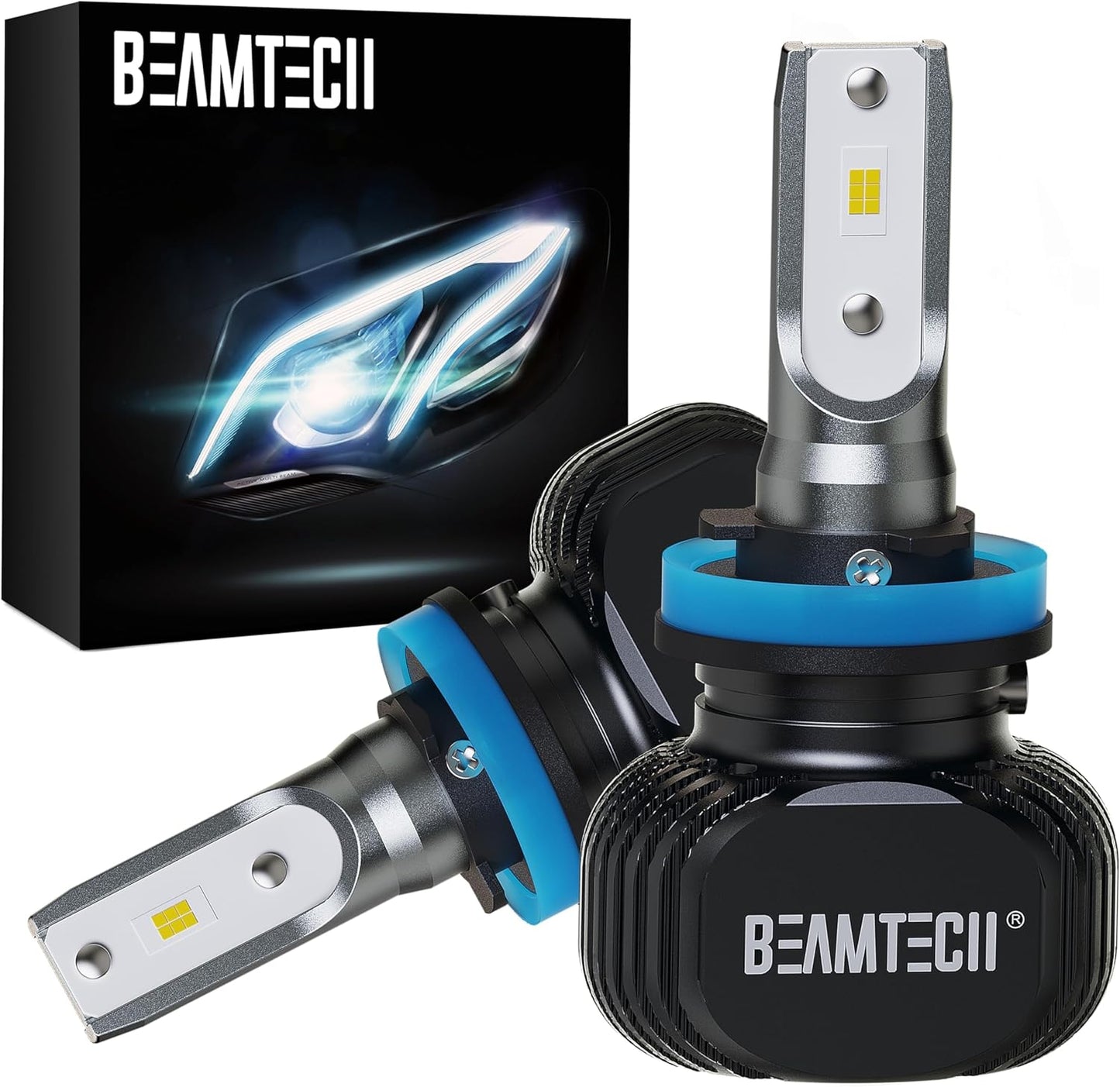 BEAMTECH H11 Bulbs S1 Series 300% Brighter 6500K White Fog Light