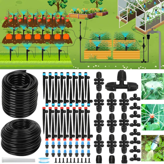 250FT Drip Irrigation Kit for Efficient Watering in Gardens
