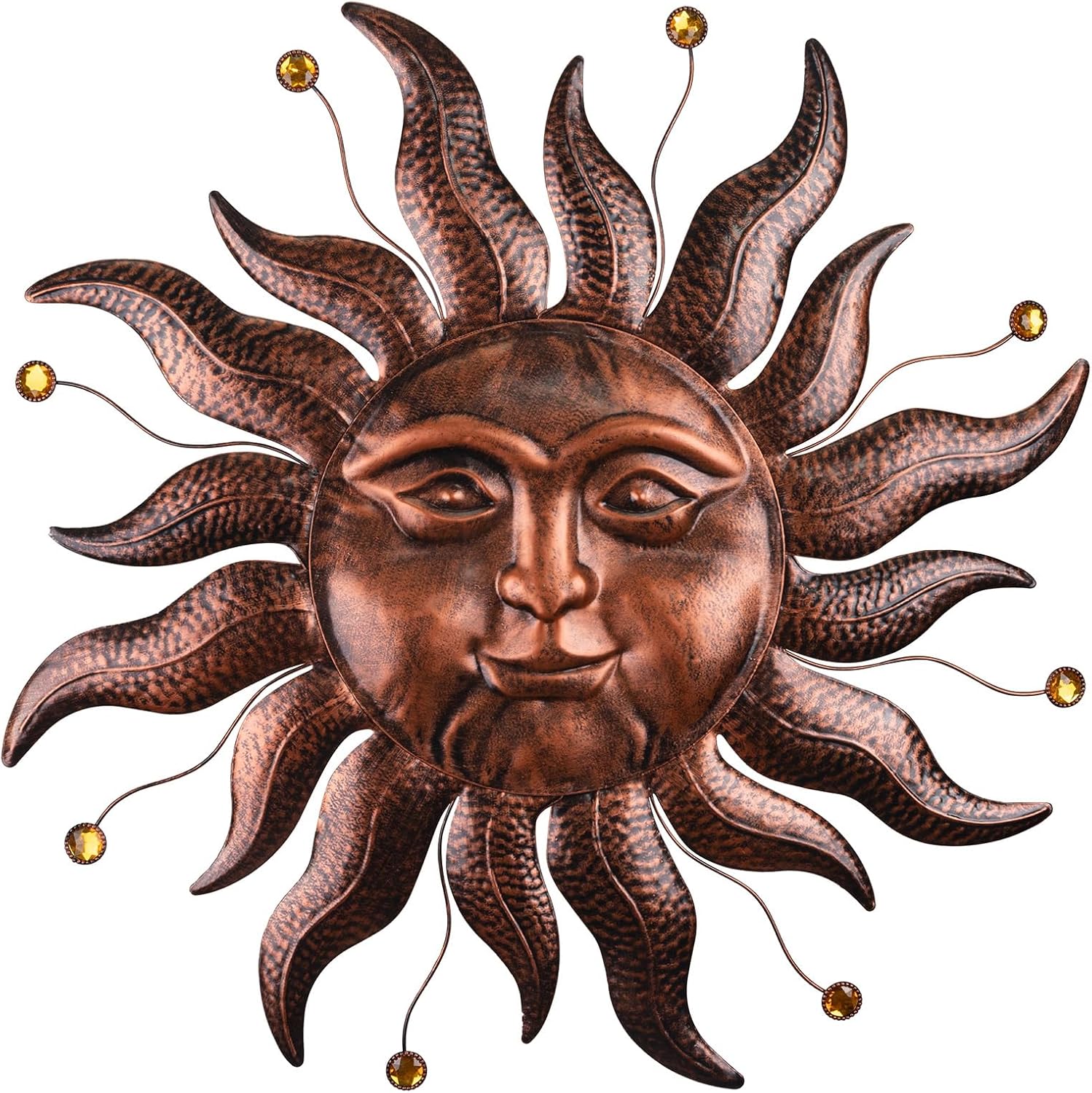 VESTCDF Metal Wall Art Decor with Sun Face for Indoor and Outdoor