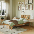 Novilla 12 in Twin Bed Frame with Headboard - Solid Wood, No Box