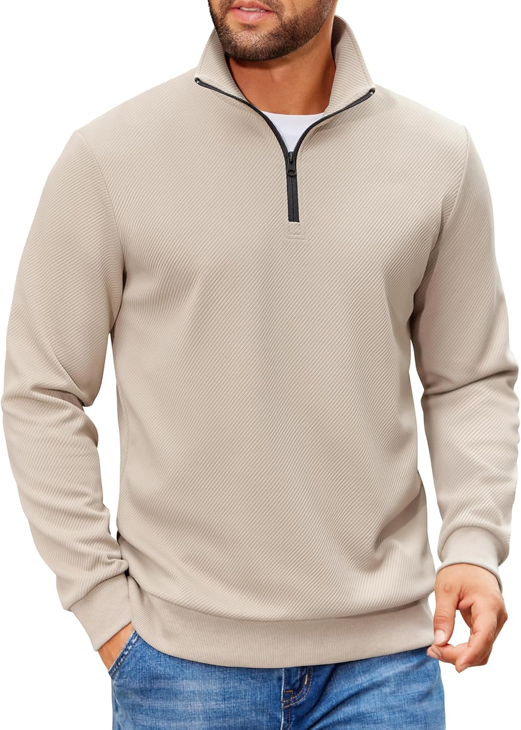 COOFANDY Mens Quarter Zip Pullover Sweatshirt for All Occasions