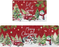 Christmas Kitchen Rugs and Mats Set - Cushioned Anti Fatigue Runner