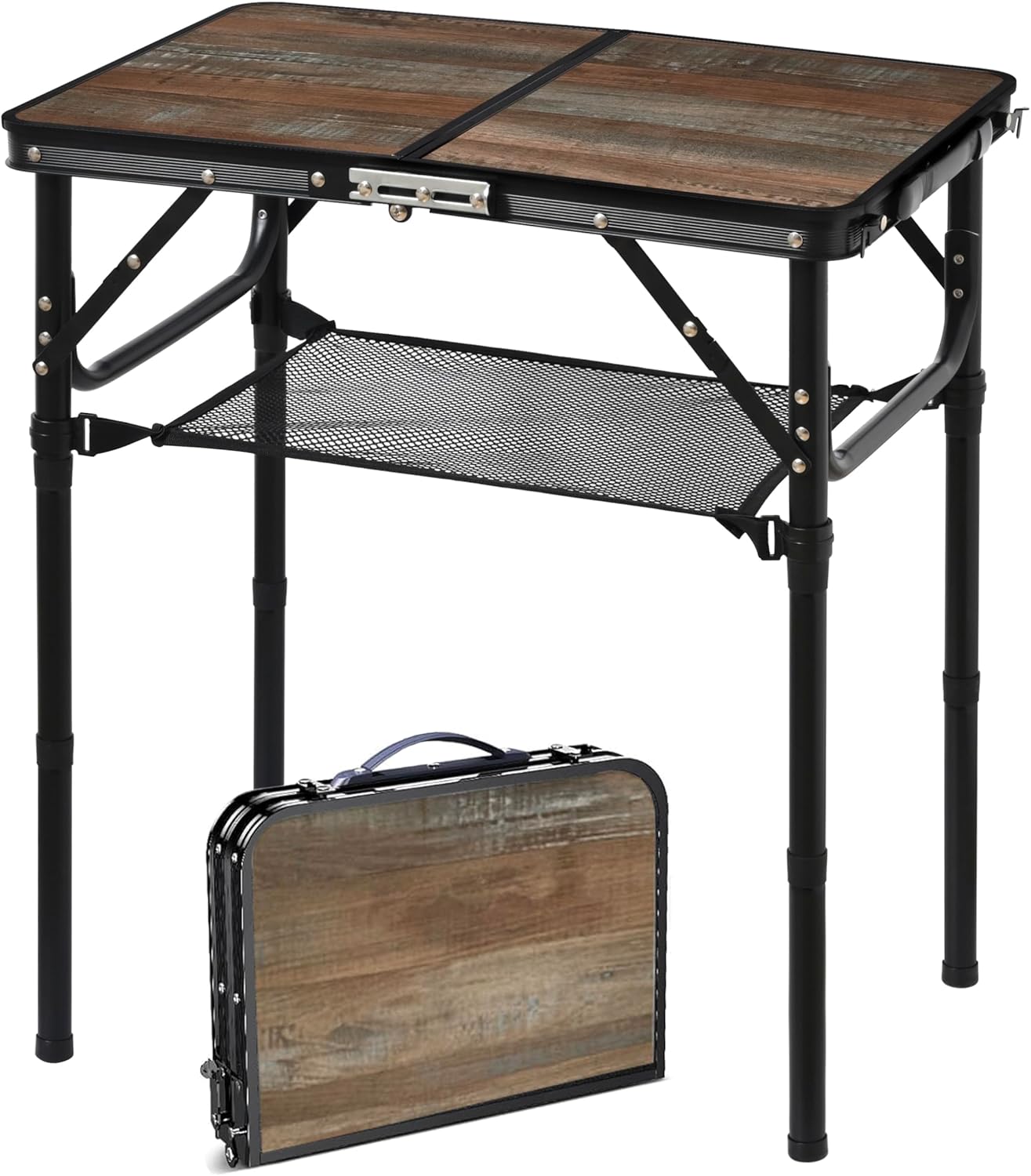 Folding Picnic Table Portable Camping Table Adjustable Heights