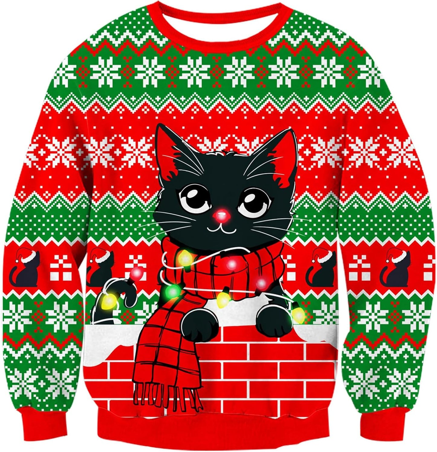 Ahegao Kids Christmas Sweater with LED Lights for Fun Holidays
