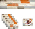 Farmhouse Orange Table Runner and Placemats Set of 6 - Linen Look