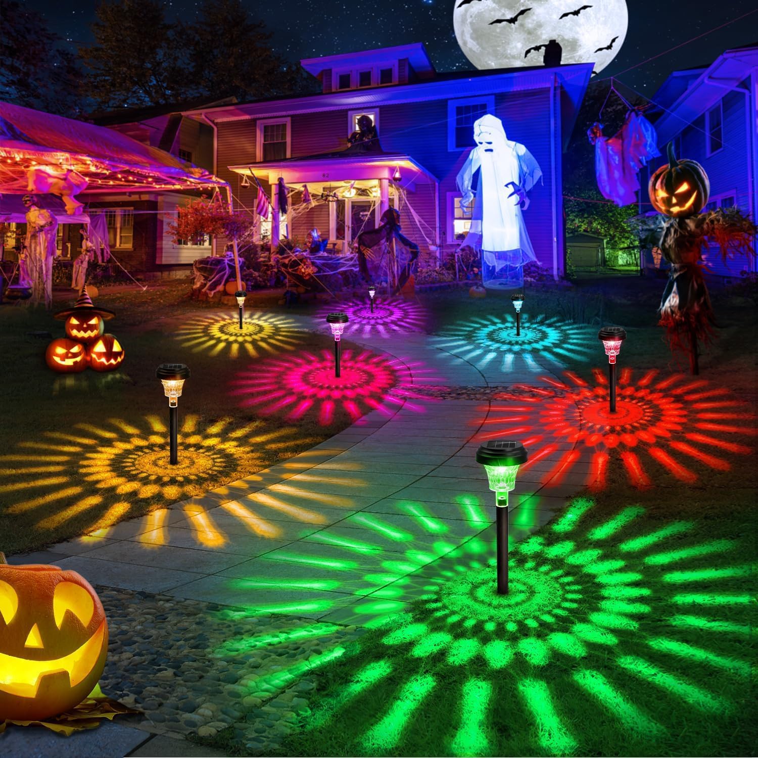 ROOR Solar Pathway Lights 8 Pack for Outdoor Garden Decor