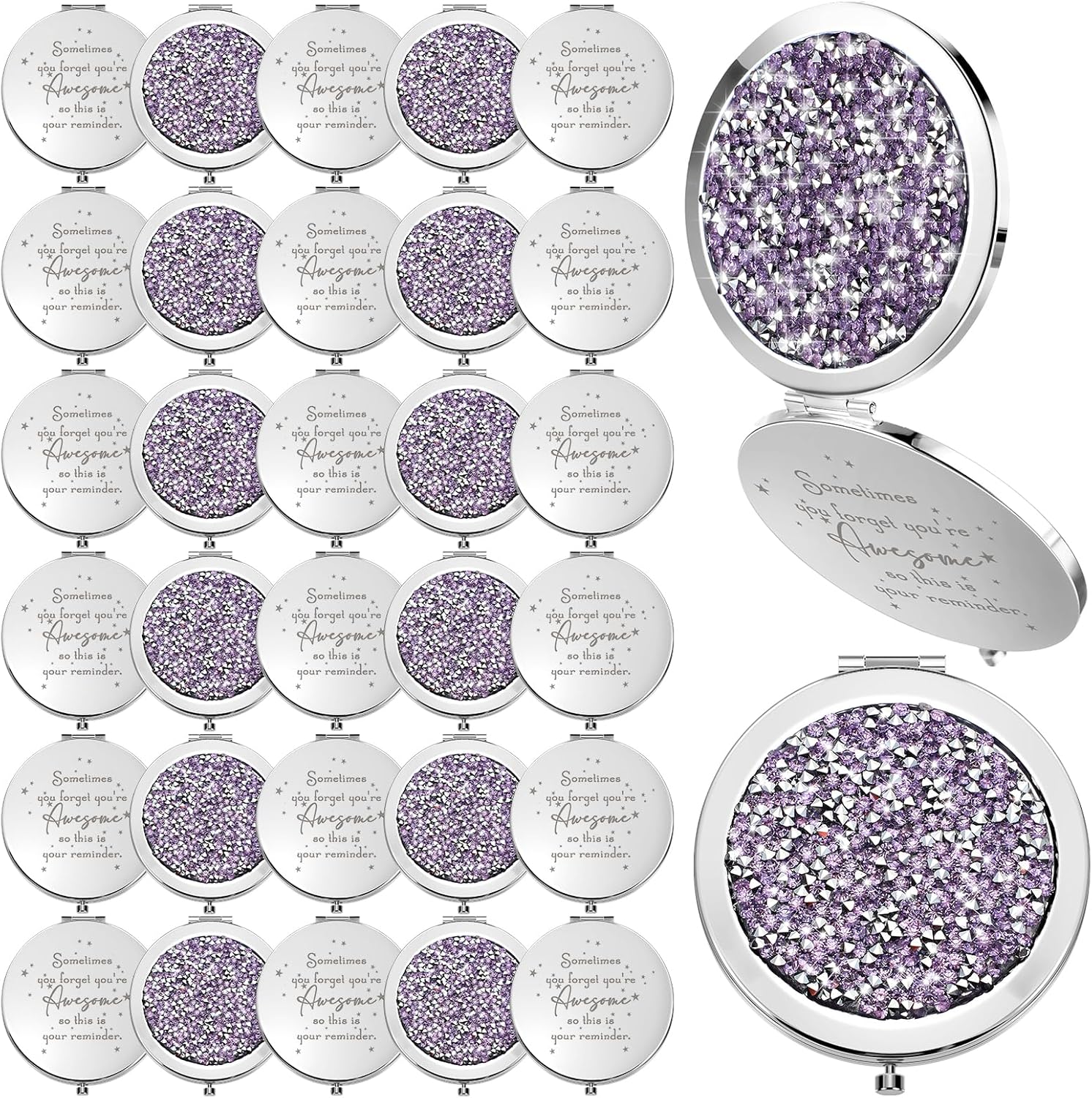 Inspirational Compact Mirror Set for Women - 30 Pcs Gift