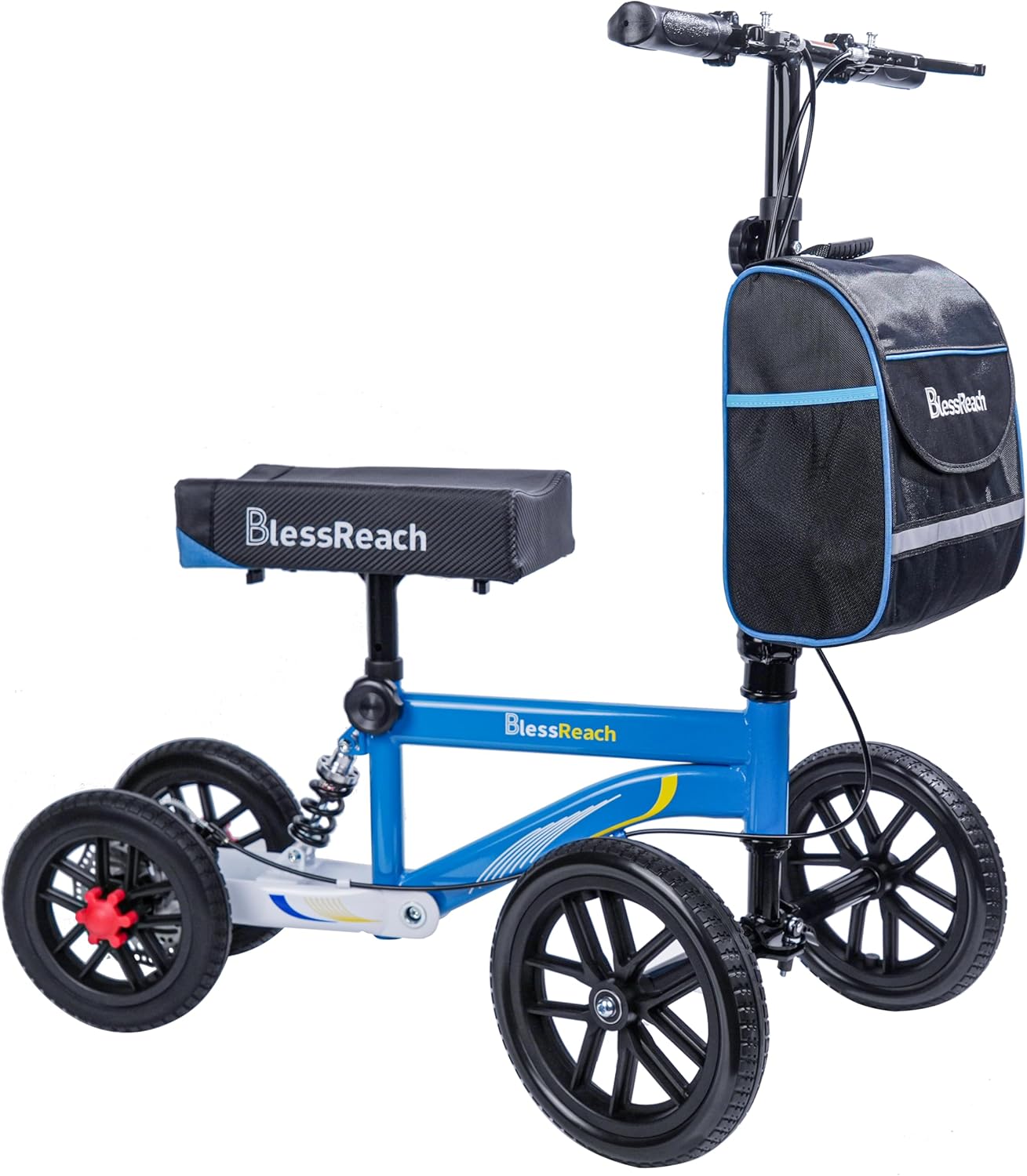 All Terrain Steerable Knee Scooter for Foot Recovery in Blue