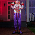 67in Halloween Clown Animatronic - Sound Activated Scary Yard Prop