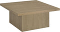 Square Coffee Table with Plinth Base in Latte - Transitional