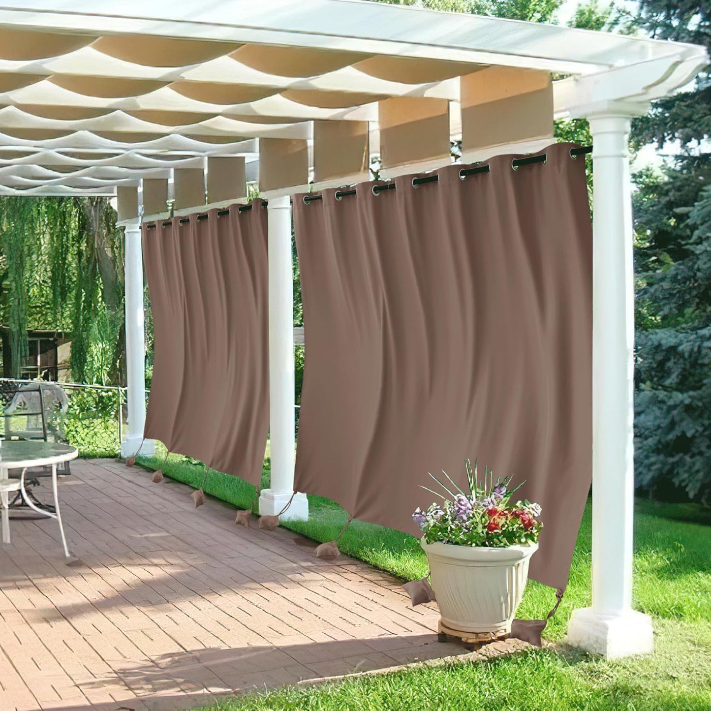 RYB HOME Extra Wide Outdoor Curtains for Privacy and Comfort