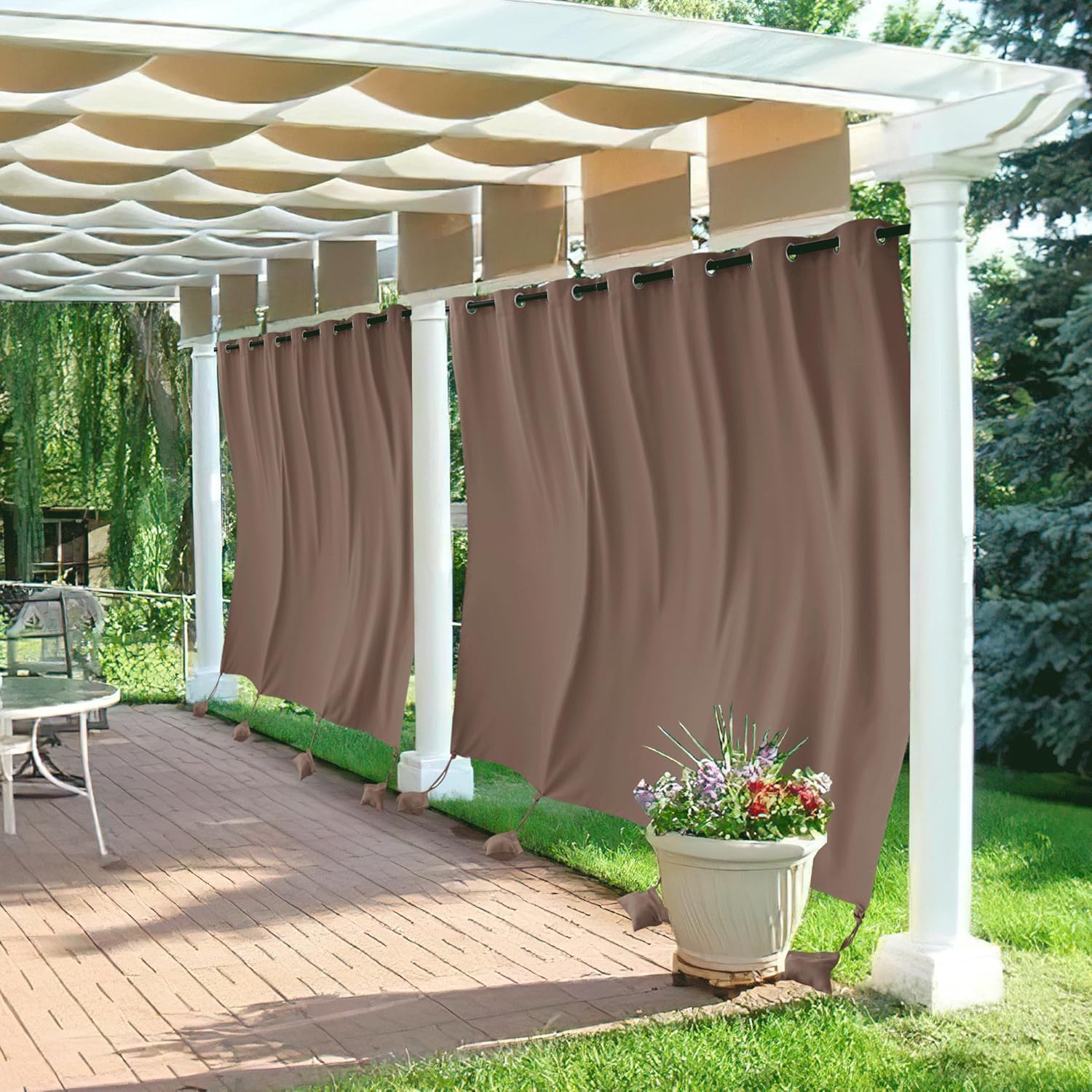 RYB HOME Extra Wide Outdoor Curtains for Privacy and Comfort