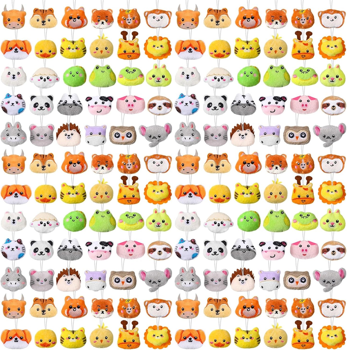 150 Pcs Mini Stuffed Animals Keychain Set for Parties and Prizes