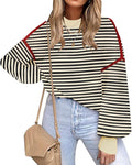 Fall Clothes for Women 2025 Oversized Color Block Sweater - Cozy Fit