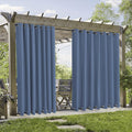 RYB HOME Windproof Outdoor Curtains Stone Blue W 105 x L 84 in