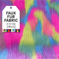 FabricLA Shaggy Faux Fur Fabric by the Yard - Pastel Patch 5 Yd