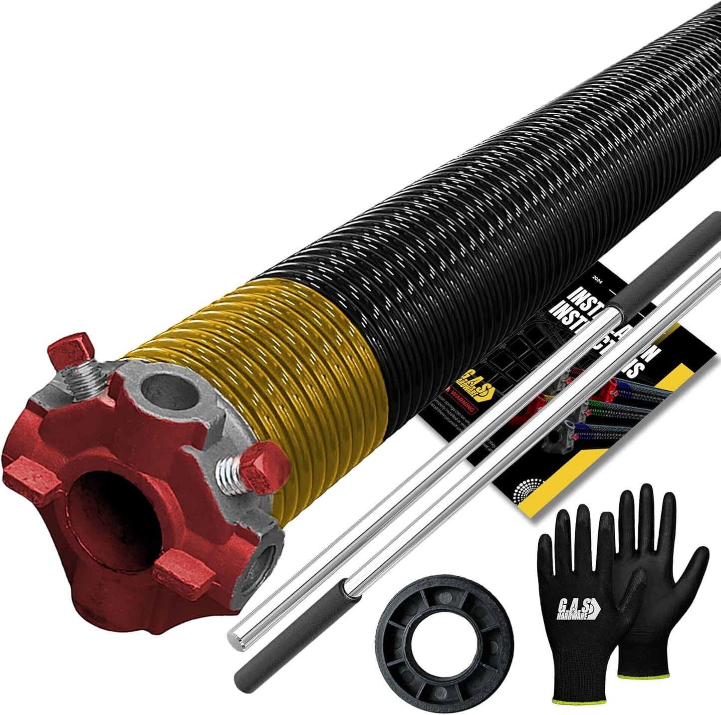 Garage Door Torsion Spring 250x2x29 with Winding Bars and Gloves