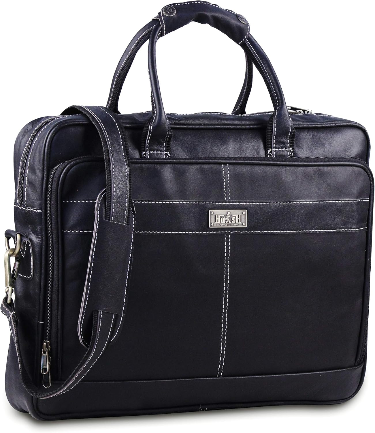 18 Inch Leather Laptop Bag for Men - Genuine Leather Briefcase