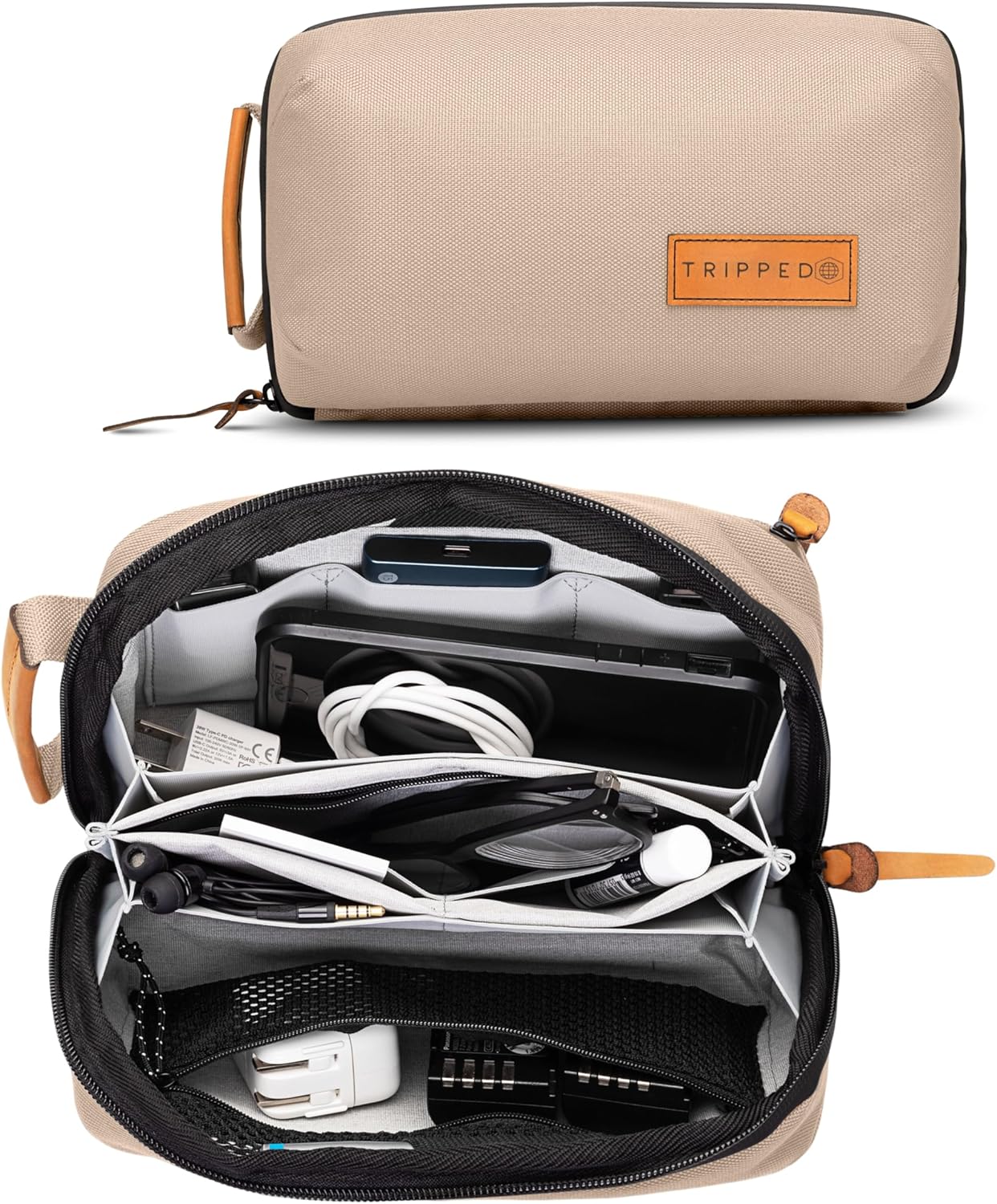 Tech Bag Organizer for Small Electronics - Travel Case with Style