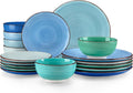 vancasso Bonita Dinnerware Set Blue Stoneware 18 Pieces - Handpainted