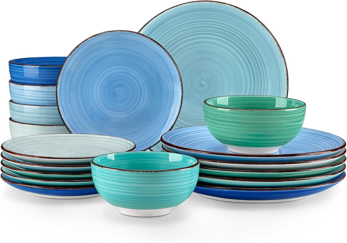 vancasso Bonita Dinnerware Set Blue Stoneware 18 Pieces