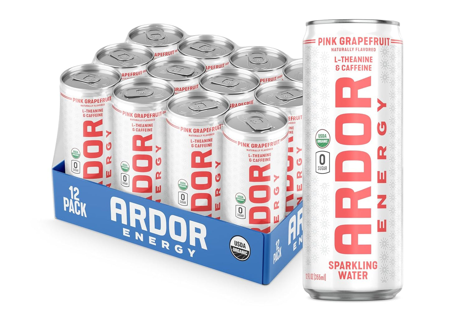 ARDOR ENERGY Sparkling Water with Natural Caffeine & L-Theanine